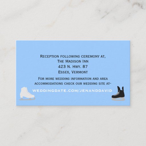 Customizable Ice Skaters Wedding Enclosure Card Business Card Templates