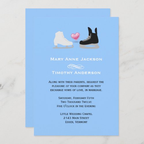 Ice Skaters Wedding Invitation