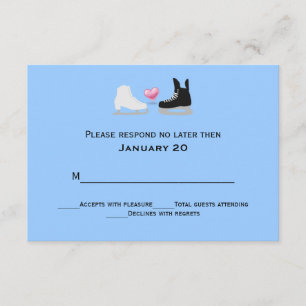 Ice Skaters Wedding RSVP Card