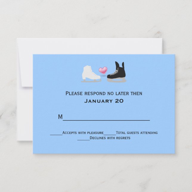 Ice Skaters Wedding RSVP Card (Front)