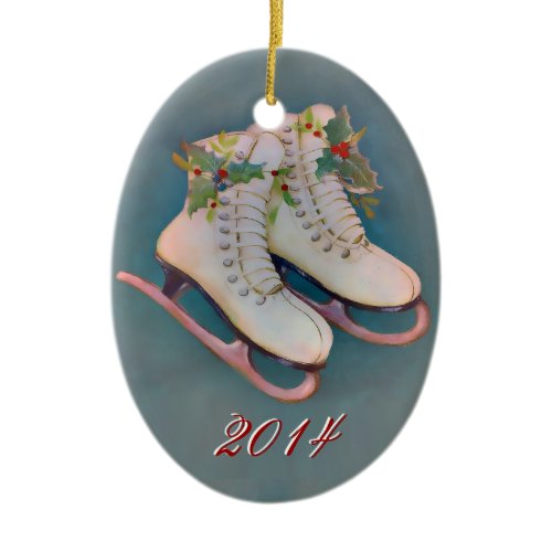 Ice Skates 2014 Ceramic Ornament