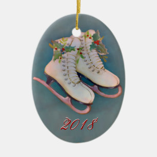 Ice Skates 2018 Ceramic Ornament