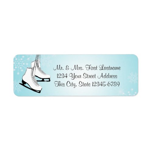 Ice Skates and Snowflakes Label