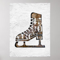 Ice Skates Art Print - Mixed Media Wall Art