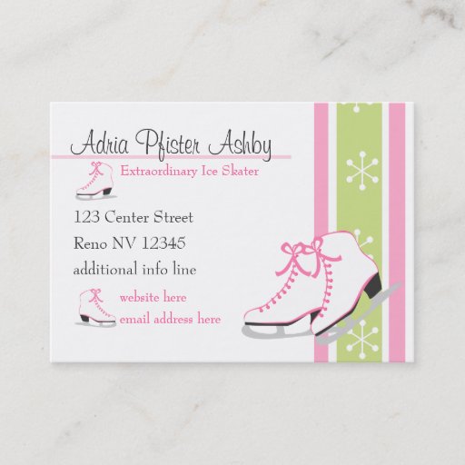 Customizable Ice SKates Business Card Template