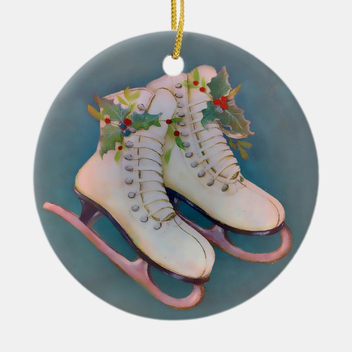 Ice Skates Ceramic Ornament