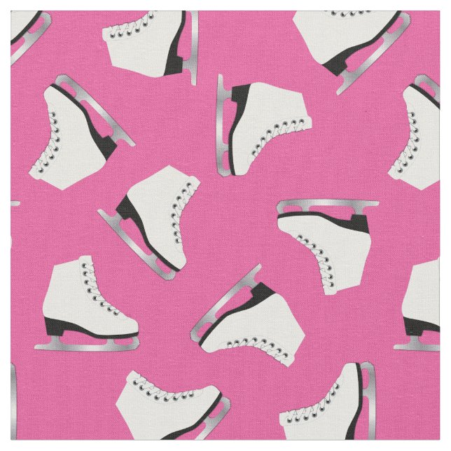 Ice Skates Figure Skating Rink Pink Fabric (Close Up)