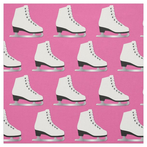 Pink Figure Skating Pattern Fabric Zazzle