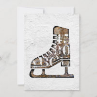 Ice Skates Greeting Card - Mixed Media Art
