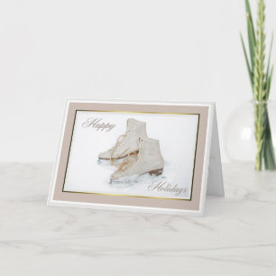 Ice skates holiday greeting card