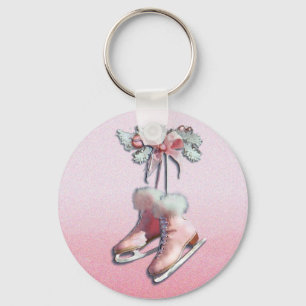 ICE SKATES in PINK by SHARON SHARPE Keychain