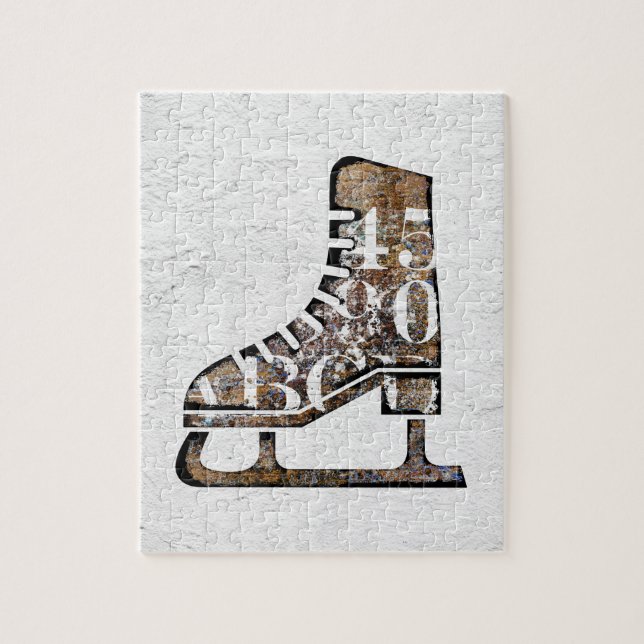 Ice Skates Jigsaw Puzzle - Mixed Media Art (Vertical)