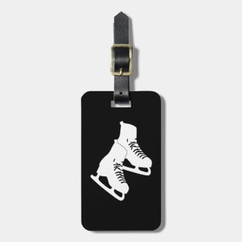 Ice Skates Luggage Tag Black by sportsdesign at Zazzle