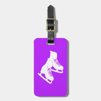 Ice Skates Luggage Tag Purple by sportsdesign at Zazzle