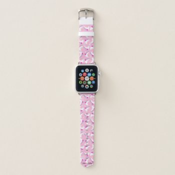 Ice Skates Pattern Pink Figure Skater's Apple Watch Band by Amore_e_Bellezza at Zazzle
