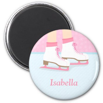 Ice Skates Skating Rink Girls Personalized Magnet by RustyDoodle at Zazzle