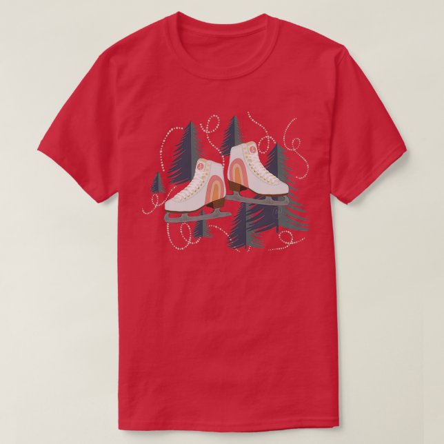 Ice Skates Winter Wonderland Sports Outdoors Cerul T-Shirt (Design Front)