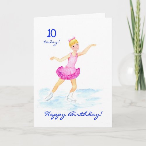 Ice_skating 10th Birthday Card for a Girl