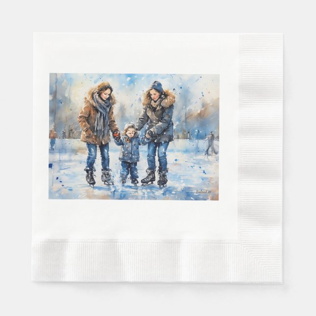 Ice Skating Adventure,  Napkins (Front)