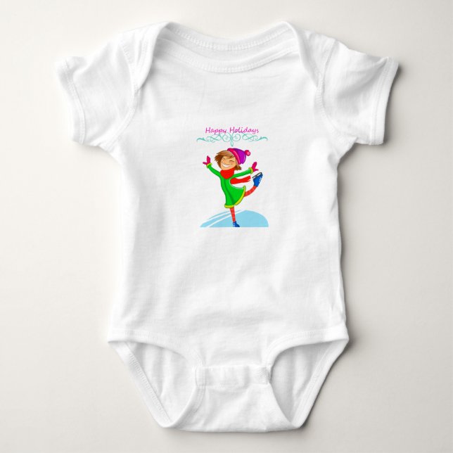 Ice skating baby jersey bodysuit. baby bodysuit (Front)