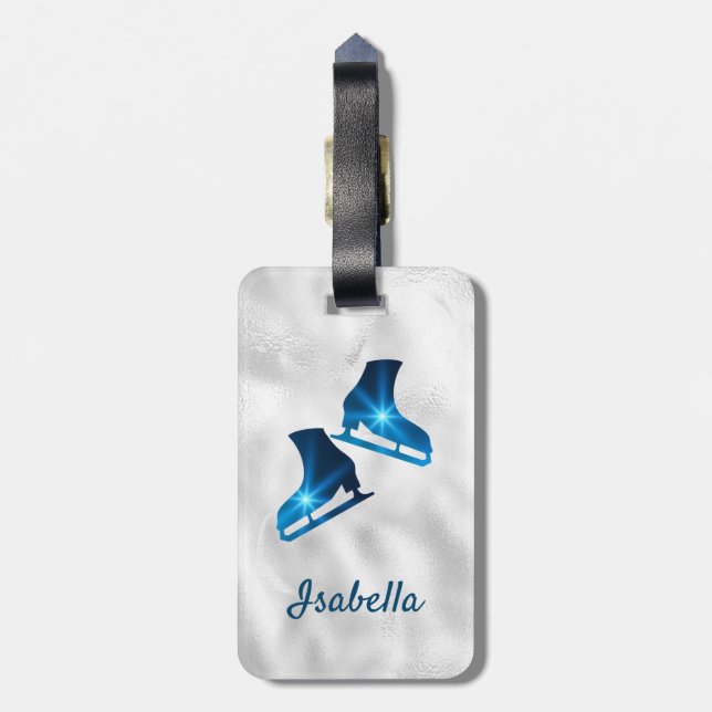 Ice Skating bag tag blue star Best feeling (Back Vertical)