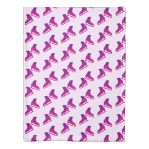 Ice skating bedding ice skate pattern purple pink duvet cover