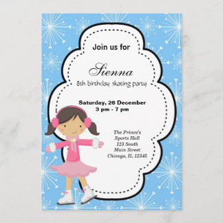 Ice Skating Birthday (Blue) Invitation