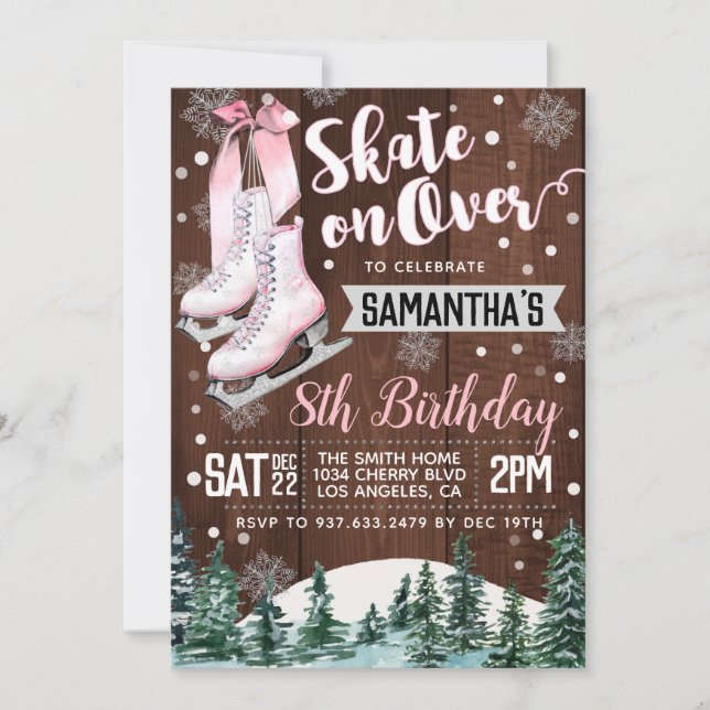 Ice Skating Birthday Invitation (Front)