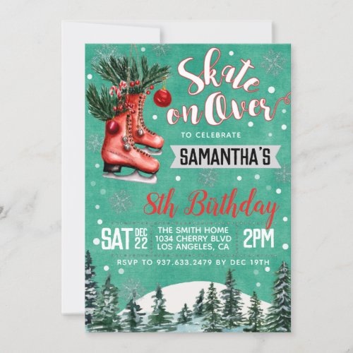 Ice Skating Birthday Invitation