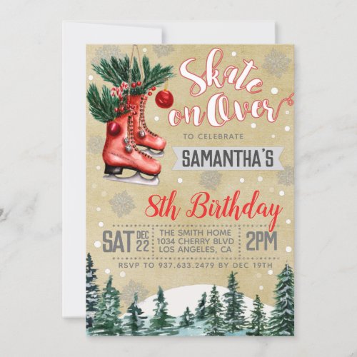 Ice Skating Birthday Invitation