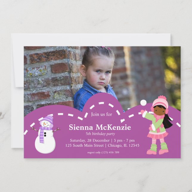 Ice Skating birthday Invitation (Front)