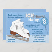 Ice Skating Birthday Invitation BLUE Ice Princess (Front/Back)