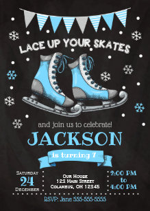 ice skating birthday invitations zazzle