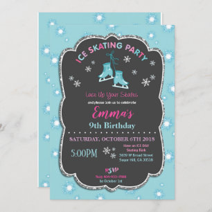 Ice Skating Birthday Invitation Girl