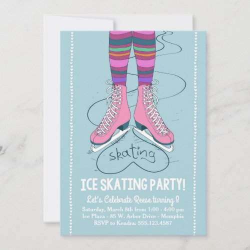 Ice Skating Birthday Invitation _ I Heart Skating