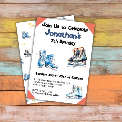 Ice Skating Birthday Invitation _ Ice Hockey Party