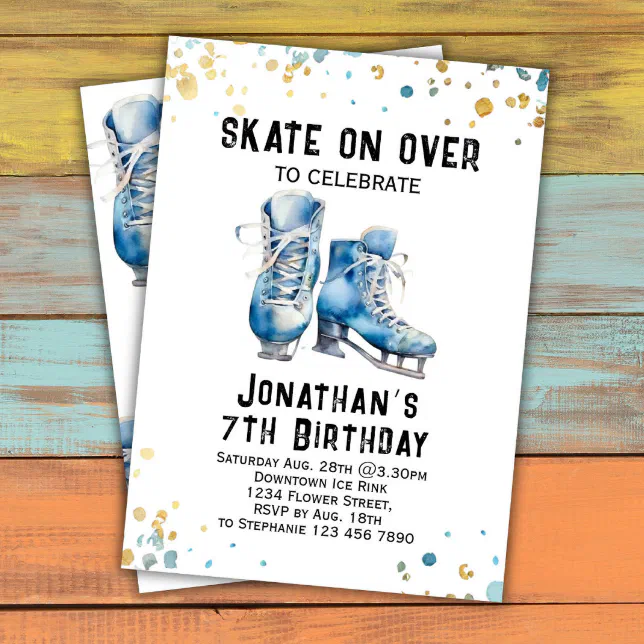 Ice Skating Birthday Invitation Ice-Skating Party | Zazzle