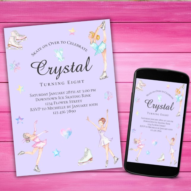 Ice Skating Birthday Invitation, Ice-Skating Party Invitation (Creator Uploaded)