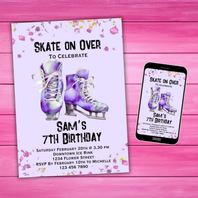Ice Skating Birthday Invitation, Ice-Skating Party Invitation (Creator Uploaded)