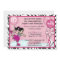 Ice Skating Birthday Invitation zebra print pink