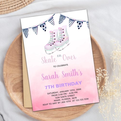 Ice Skating Birthday Invitations