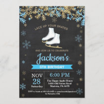 Ice Skating Birthday Party Blue Skate Invitation
