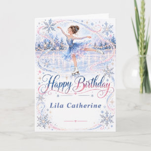 Ice Skating Birthday Party Card