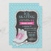 Ice Skating Birthday Party Chalk Skate Invite (Front/Back)