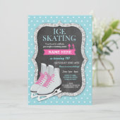 Ice Skating Birthday Party Chalk Skate Invite (Standing Front)