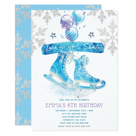 Ice Skating Birthday Party Invitation | Zazzle.com