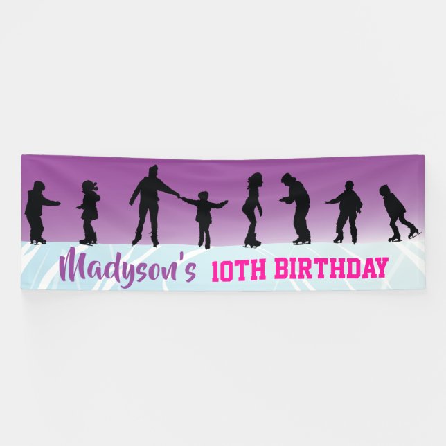 ICE SKATING birthday Party Invitation Banner (Horizontal)