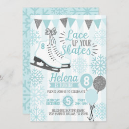 Ice Skating Birthday Party Invitation Invite