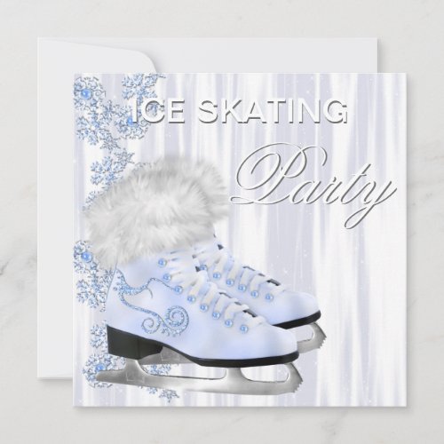 Ice Skating Birthday Party Invitations