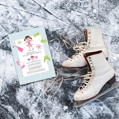 Ice Skating Birthday Party Invitations